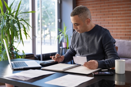 person doing their taxes