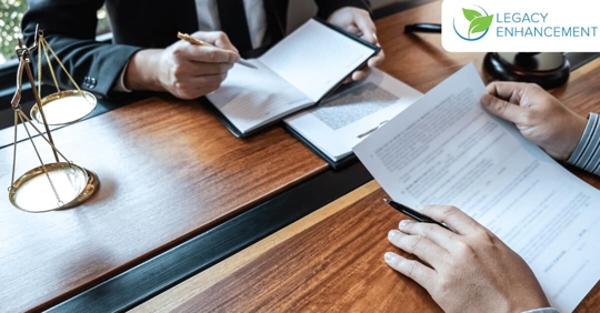 lawyer discussing paperwork